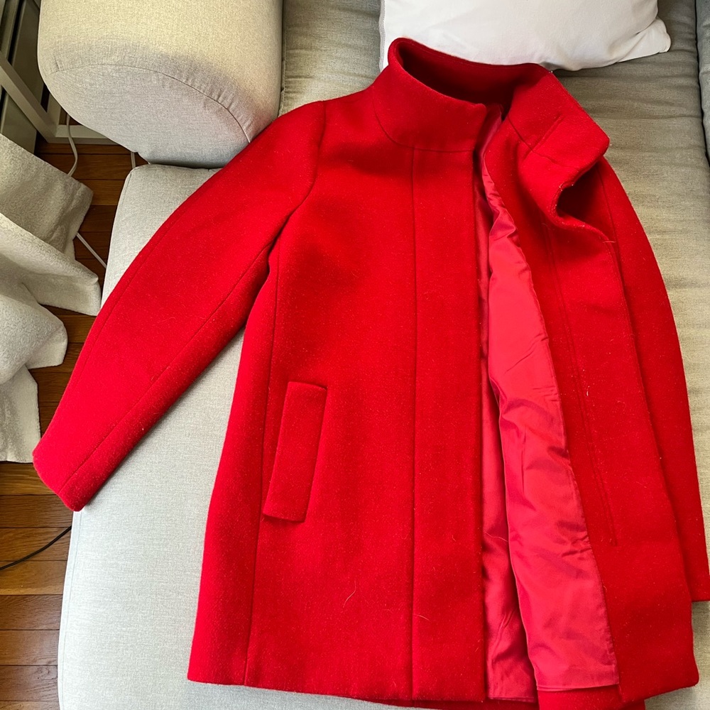 Red j crew factory city coat